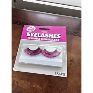 Pink Tinsel Eyelashes - Halloween Costume Lashes, Self Adhesive- NEW IN BOX